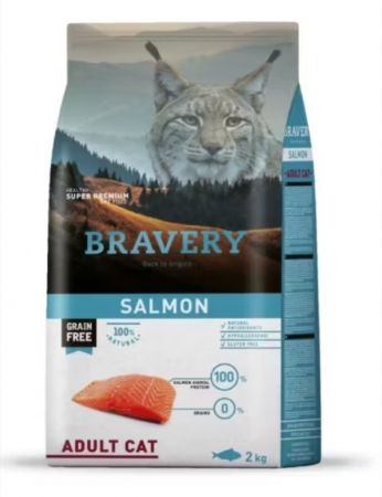 Hrana Uscata Pisici - Hrana Uscata Pisici, Bravery , Adult Somon, 7 kg