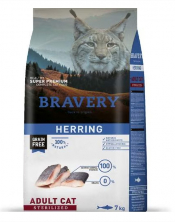 Hrana Uscata Pisici - Hrana Uscata Pisici, Bravery , Adult Sterilised Hering, 7 kg