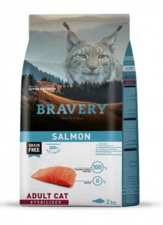 Hrana Uscata Pisici - Hrana Uscata Pisici, Bravery , Adult Sterilised Somon, 2 kg