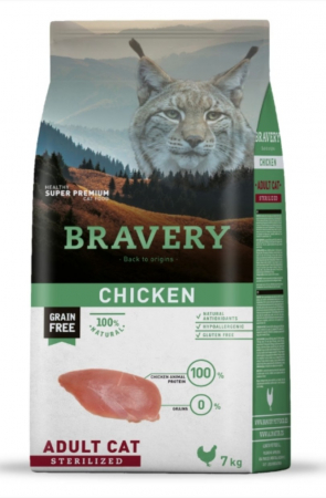 Hrana Uscata Pisici - Hrana Uscata Pisici, Bravery , Adult Sterilised Pui, 7 kg
