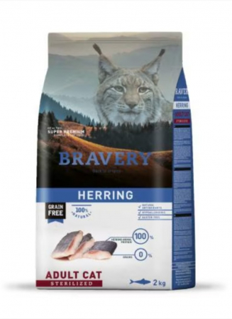 Hrana Uscata Pisici - Hrana Uscata Pisici, Bravery , Adult Sterilised Hering, 2 kg