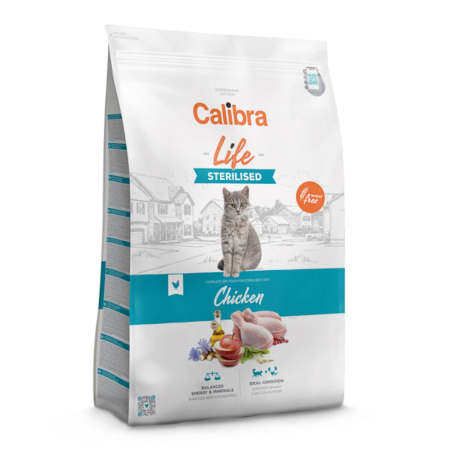 Pisici - Hrana uscata pisici, Calibra Cat Life Sterilised Chicken 1.5 kg