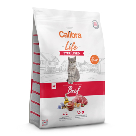 Pisici - Hrana uscata pisici, Calibra Cat Life Sterilised Beef 1.5 kg