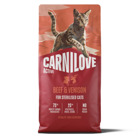 Hrana Uscata Pisici - Hrana uscata pisici, Carnilove Active Cat Dry Beef & Venison Sterilised Adult All Breeds 6 kg