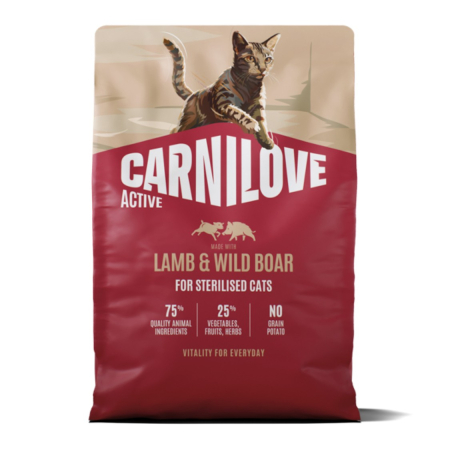 Hrana Uscata Pisici - Hrana uscata pisici, Carnilove Active Cat Dry Lamb & Wild Boar Sterilised Adult All Breeds 6 kg