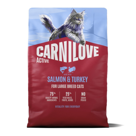 Hrana Uscata Pisici - Hrana uscata pisici, Carnilove Active Cat Dry Salmon & Turkey Adult Large Breeds 2 kg