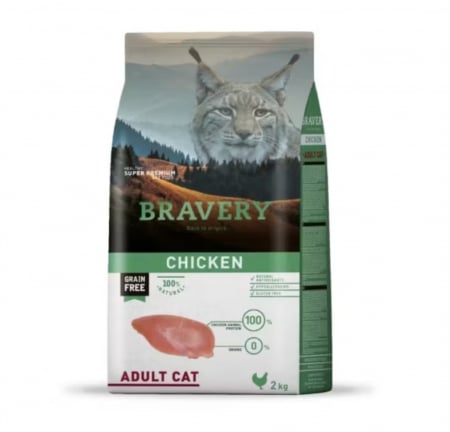Hrana Uscata Pisici - Hrana Uscata Pisici, Bravery , Adult Pui, 2 kg
