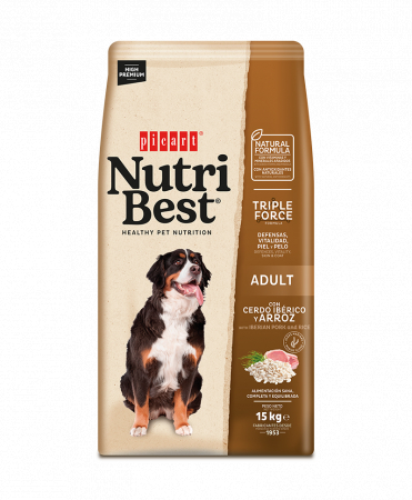 Hrana Uscata Caini - Hrana uscata premium pentru caini Nutribest Adult, Iberian Pork si Orez 15 kg