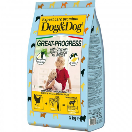 Hrana Uscata Caini - Hrana uscata puppy Dog&Dog Expert Premium Crestere sanatoasa 3  kg