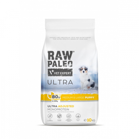Caini - Hrană uscată pentru câini Raw Paleo Ultra Turkey Medium&Large Puppy 10kg