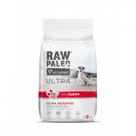Hrana Uscata Caini - Hrană uscată pentru câini Raw Paleo Ultra Beef Medium & Large Puppy 2kg
