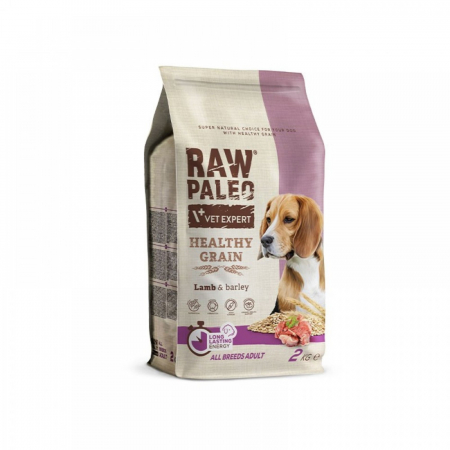Caini - Hrana uscata pentru caini adulti, RAW PALEO HEALTHY GRAIN, miel, 10 kg