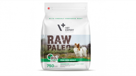 Caini - Hrana Uscata, Raw Paleo Mini Adult 750 g