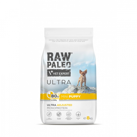 Caini - Hrană uscată pentru câini Raw Paleo Ultra Turkey Mini Puppy 8kg