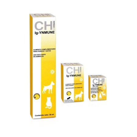 Suplimente nutritive, vitamine - CH IG-YNMUNE RAZAS MINI stimulatorul sistemului imunitar slabit, este un nou aliment complementar pentru câini și pisici imunocompromiși, care întărește mucoasa intestinală 60 TBL