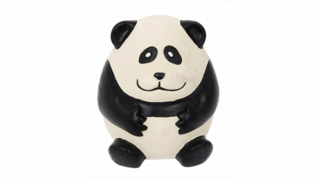 Jucarii caini - Jucarie panda din latex alb negru, Mon Petit Ami, 8 cm