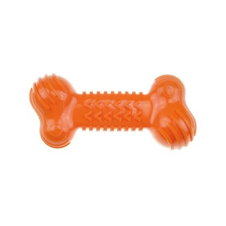 Caini - Os din cauciuc, FUNBONE M-PETS, orange, 18x8x5 cm