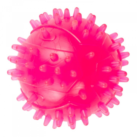 Jucarii caini - Jucarie in forma de minge cu tepi din cauciuc termoplastic, multicolor, 4 cm