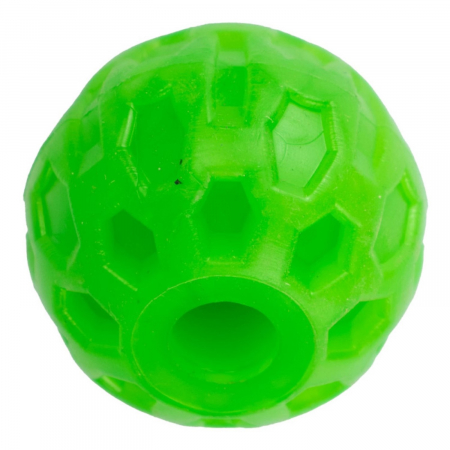 Jucarii caini - Jucarie in forma de minge cu gaura din cauciuc termoplastic, multicolor, 4 cm
