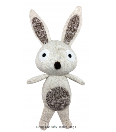 Jucarii caini - Jucarie plus Softy Record- Iepure  18 cm
