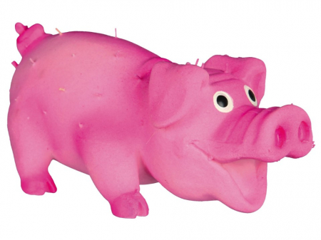 Accesorii caini - Jucarie Porc Latex cu Tepi 10 cm cu Sunet