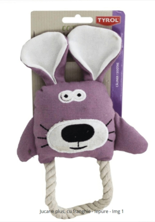 Jucarii caini - Jucarie plus AgroBiothers, cu franghie - Iepure