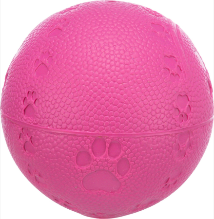 Caini - Jucarie Minge Cauciuc Natural Roz 6 cm cu Sunet