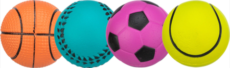 Jucarie Caini, Minge Neon, Cauciuc Spumant, Diverse Culori 4,5 cm [1]