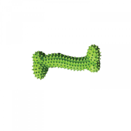 Caini - Jucarie pentru caini,  os cauciuc cu tepi 12x3 cm