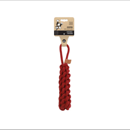 Caini - Jucarie pentru caini COTO ECO rope dog toys Red Loop Bar 34 cm