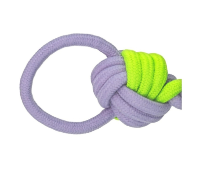 Jucarie franghie - 2 noduri bumbac 32 cm- Fluo [2]
