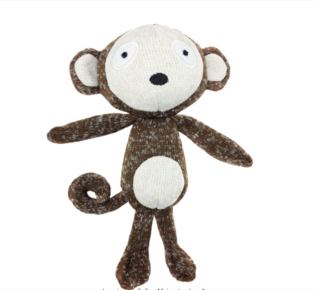 Jucarii caini - Jucarie plus Softy Record- Maimuta 19 cm