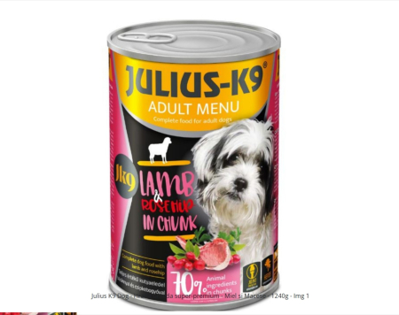Hrana Umeda Caini - Julius K9 Dog - Hrana umeda super-premium - Miel si Macese - 1240g