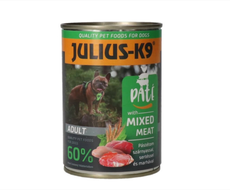 Hrana Umeda Caini - Julius K9 Dog - Hrana umeda caini pate cu mix de carne - 400g