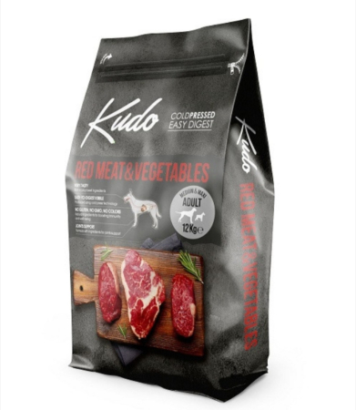 Pro Plan caine si pisici - Kudo Adult Mediu-Maxi - Hrana uscata caini, presata la rece - Carne rosie si Legume - 12kg
