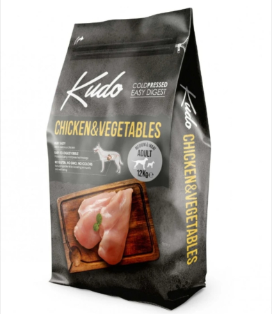 Pro Plan caine si pisici - Kudo Adult - Hrana uscata caini, presata la rece - Pui si Legume - 12kg