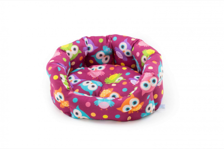 Pisici - Leopet Culcus pentru caini si pisici Santorini Rotund Owls 55X45X21 Cm