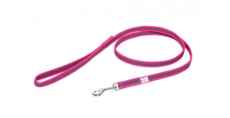 Accesorii caini - Lesa caini Julius K9 Color & Gray, antiderapanta, cu maner - 14mmx1.2m - Roz