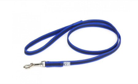 Accesorii caini - Lesa caine Julius K9 Color & Gray, antiderapanta, cu maner - 14mmx1.2m - Albastru