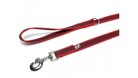 Accesorii caini - Lesa caine Jilius K9 Color & Gray, antiderapanta, cu maner - 20mmx1m - Rosu