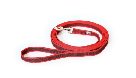 Accesorii caini - Lesa caine Julius K9 Color & Gray, antiderapanta, cu maner - 20mmx3m - Rosu