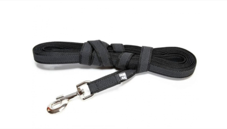 Accesorii caini - Lesa caine Julius K9 Color & Gray, antiderapanta, cu maner - 20mmx5m - Negru
