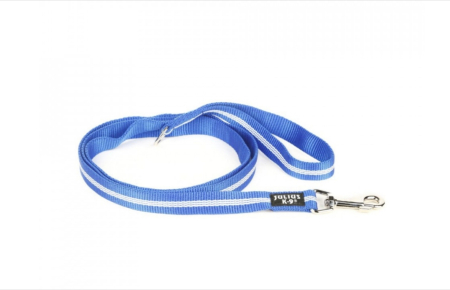 Hamuri, Lese si Zgarzi - Lesa Julius K9 IDC nylon cu fire flourescente, cu maner - 25mmx1.2m - Albastru