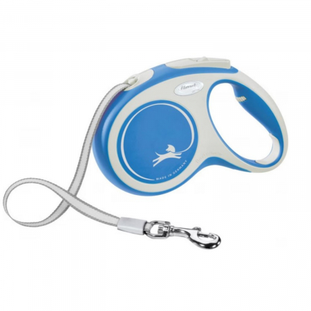 Hamuri, Lese si Zgarzi - Lesa pentru caini Comfort banda, Flexi, Retractabil, Pana la 25 kg, M, 5 metri, Albastru