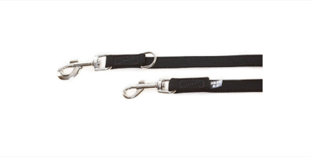 Lesa pentru caini Julius K9 Color & Gray, antiderapanta, cu maner, ajustabila - 2 carabine - 20mmx2.2m - Negru [2]