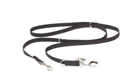 Lesa pentru caini Julius K9 Color & Gray, antiderapanta, cu maner, ajustabila - 2 carabine - 20mmx2.2m - Negru [4]