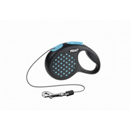 Caini - Lesa pentru caini Flexi Design Dots albastra cu snur XS 3M