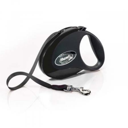 Hamuri, Lese si Zgarzi - Lesa pentru caini Style banda, Flexi, Retractabil, Pana la 25 kg, M, 5 metri, Negru