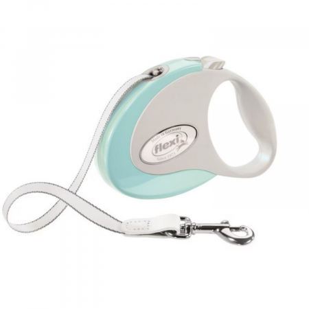 Caini - Lesa pentru caini Style banda, Flexi, Retractabil, Pana la 12 kg, S, 3 metri, Verde Menta