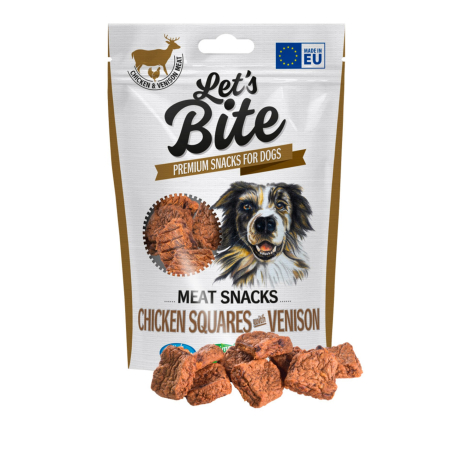 Recompense delicioase - Let's bite meat snacks chicken squares with venison 80gr